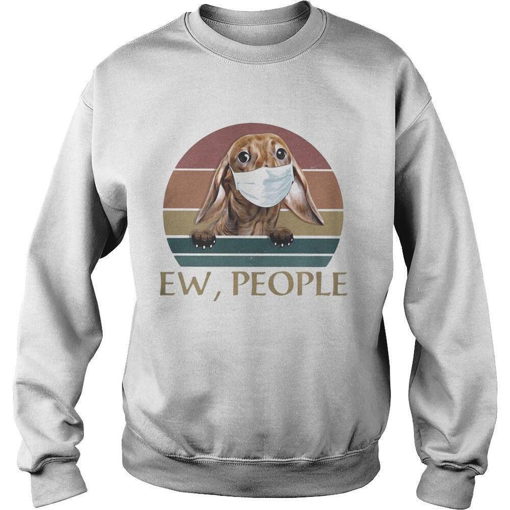 Dachshund Face Mask Ew PeopleRetro Sweatshirt